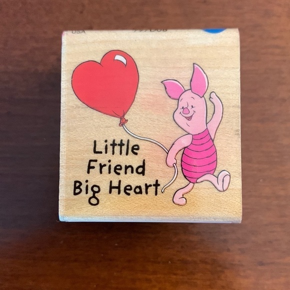 All Night Media ~ LITTLE FRIEND BIG HEART ~ Wood Mounted Rubber Stamp Disney - Picture 1 of 5